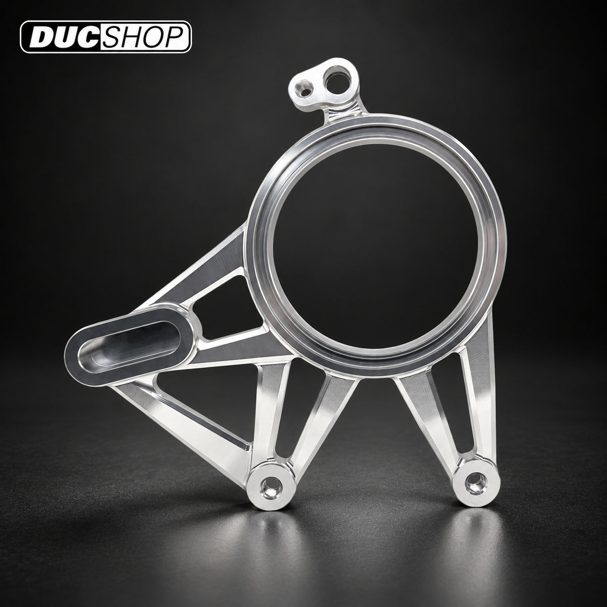 Motocorse Billet Aluminum Rear Brake Caliper Support Bracket for Ducati Panigale / Streetfighter V4 / S / R / Speciale (18-24) - Silver - DucShop