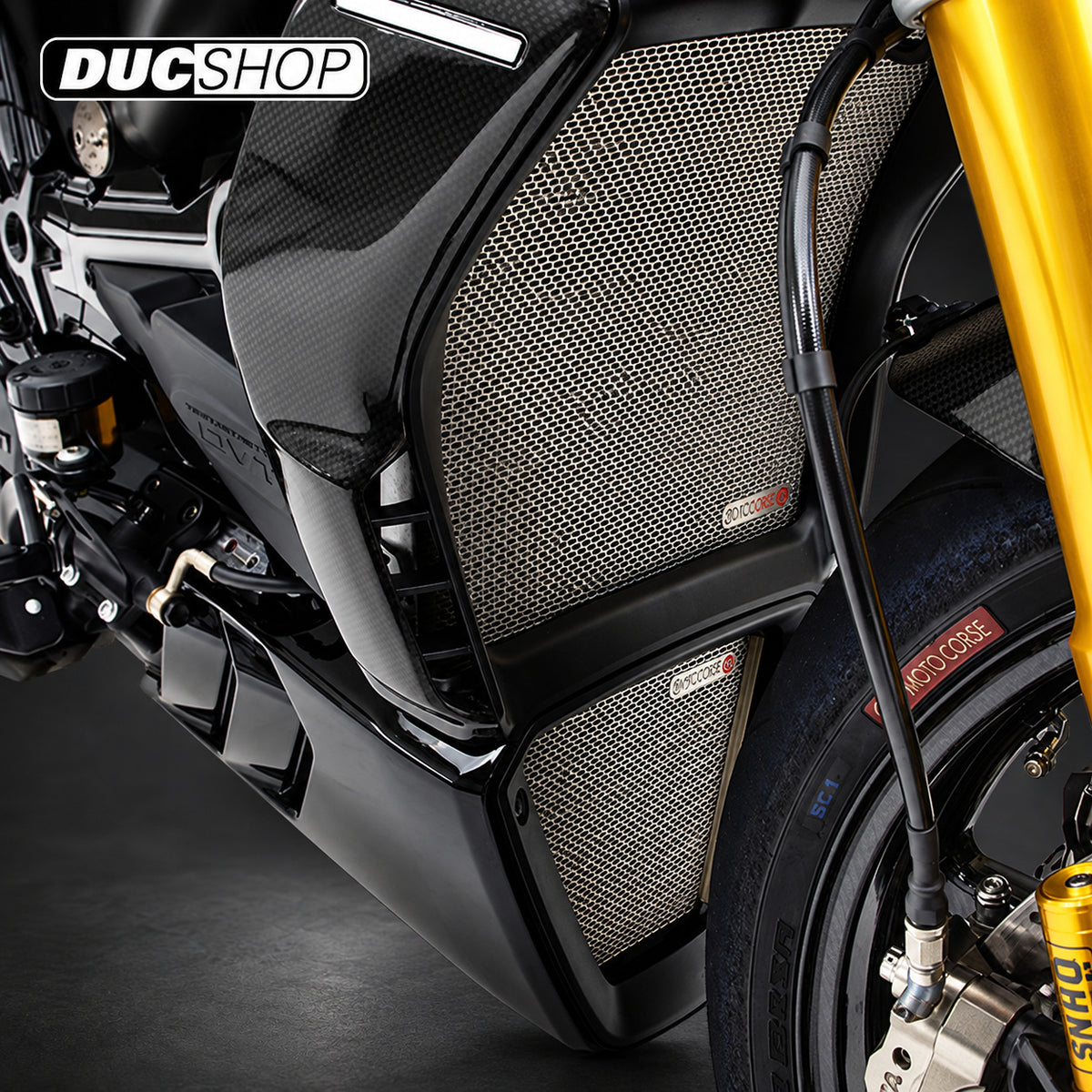 Motocorse Titanium Water and Oil Cooler Radiator Guards for Ducati XDiavel | Radiator & Oil Cooler Guards | ducshop.com