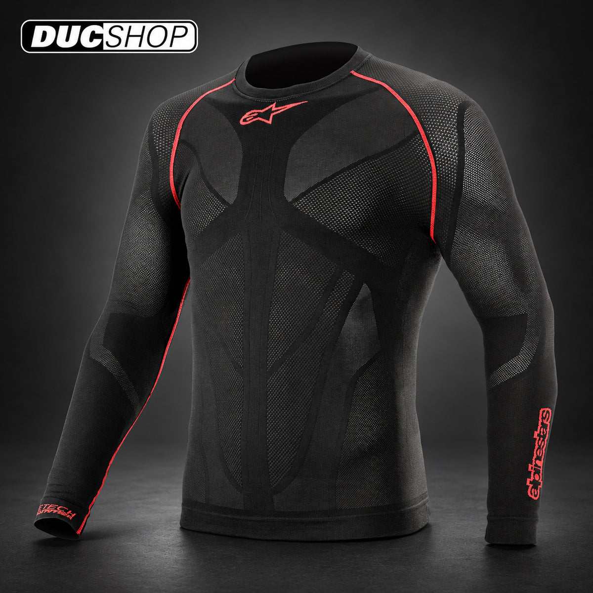 Alpinestars Ride Tech V2 Top Long Sleeve Summer - Black/Red | Race Suits | DucShop