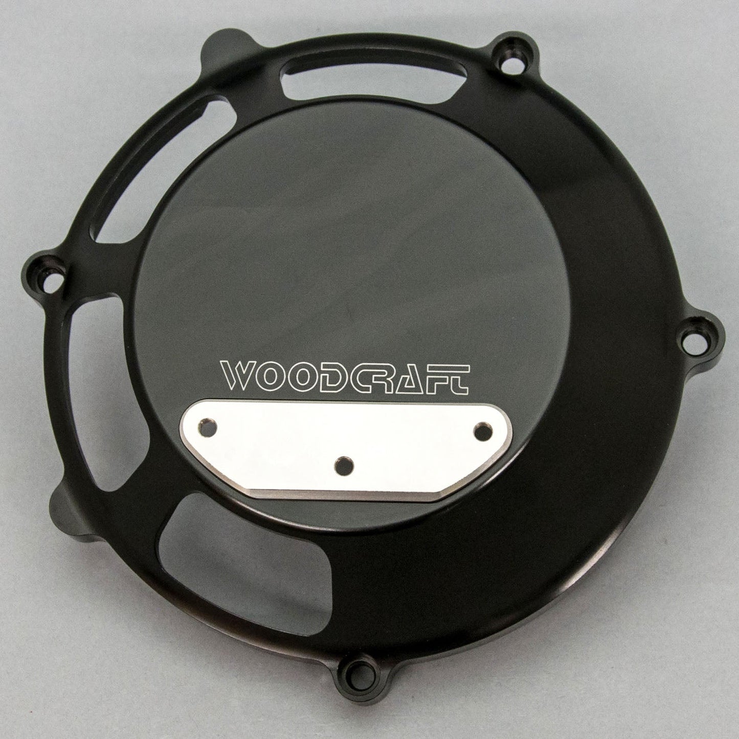WOODCRAFT DUCATI 748/1098/1198, S4RS RHS ALL (DRY) CLUTCH COVER W/ SKID PLATE STAINLESS STEEL. SKU: 60-0640RB-S