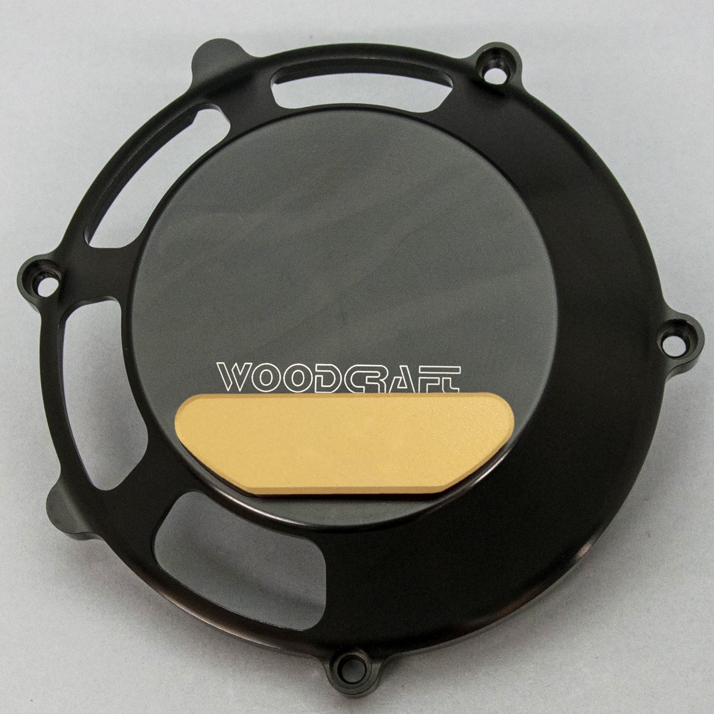 WOODCRAFT DUCATI 748/1098/1198, S4RS RHS ALL (DRY) CLUTCH COVER W/ SKID PLATE GOLD CERAKOTE. SKU: 60-0640RB-GD