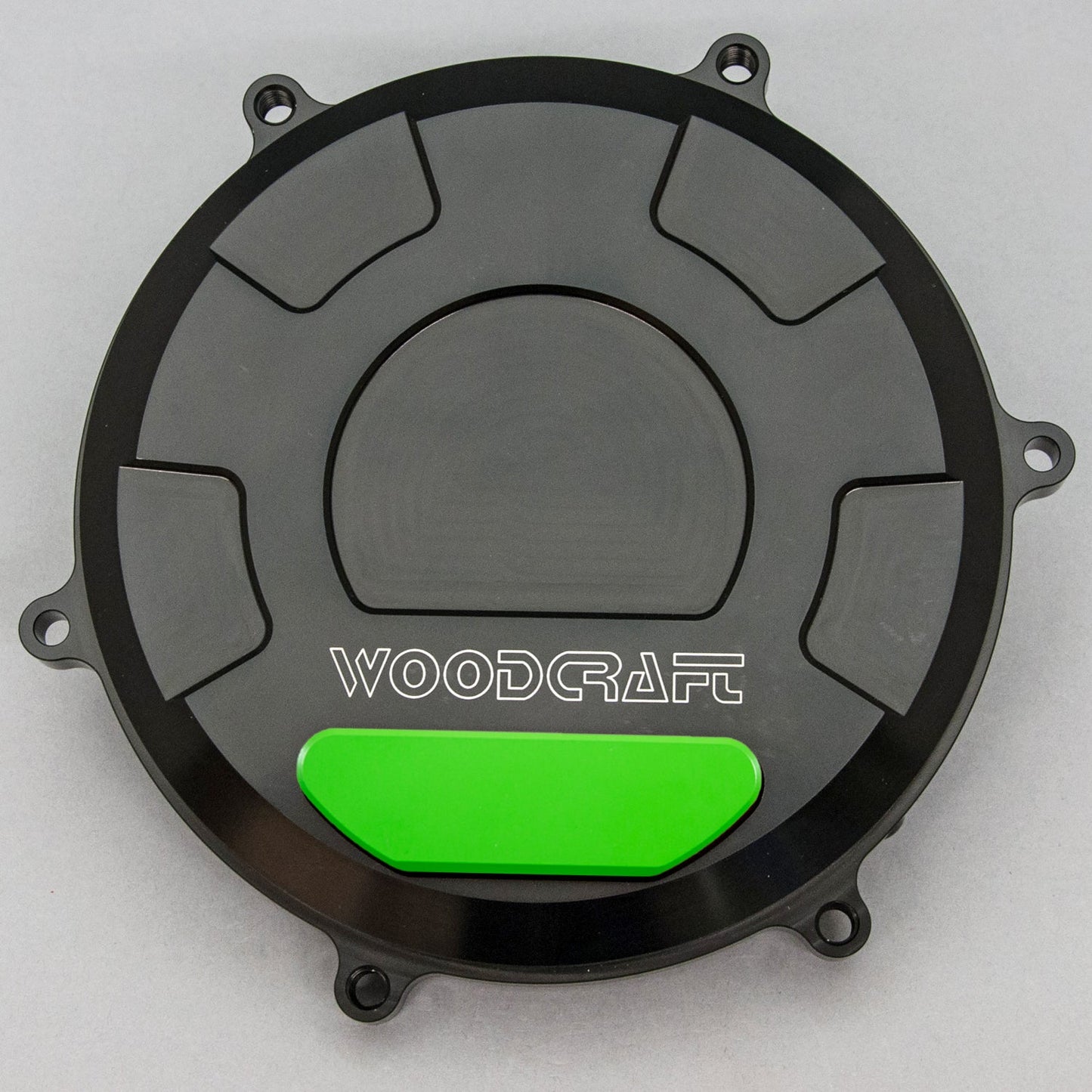 WOODCRAFT DUCATI 1199/1299/959 PANIGALE RHS CLUTCH COVER W/ SKID PAD GREEN CERAKOTE. SKU: 60-0645RB-GR