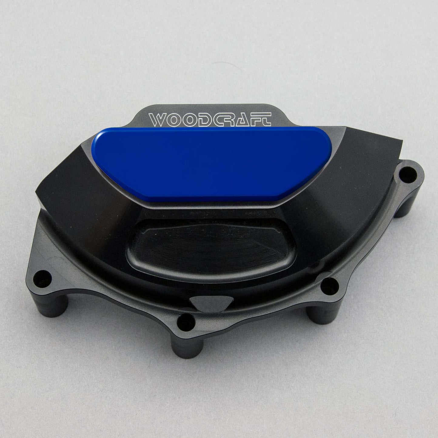 WOODCRAFT DUCATI PANIGALE V4 LHS STATOR COVER PROTECTOR W/ SKID PLATE BLUE CERAKOTE. SKU: 60-0656LC-C