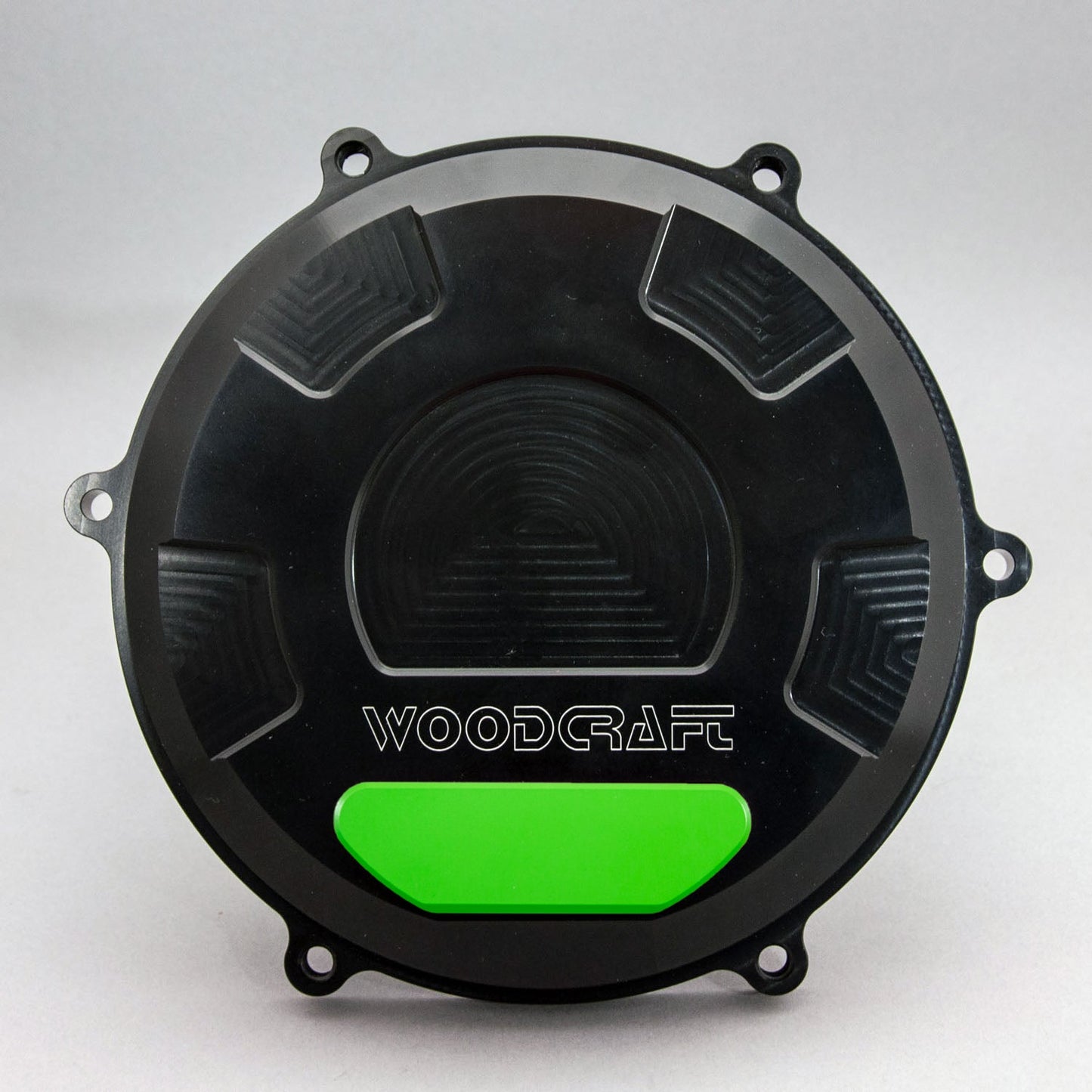 WOODCRAFT DUCATI PANIGALE V4 RHS CLUTCH COVER W/ SKID PLATE GREEN CERAKOTE. SKU: 60-0656RB-GR