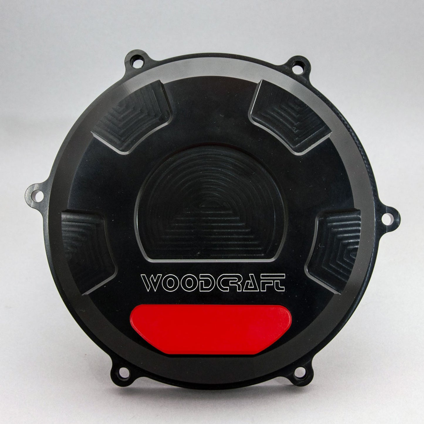 WOODCRAFT DUCATI PANIGALE V4 RHS CLUTCH COVER W/ SKID PLATE RED CERAKOTE. SKU: 60-0656RB-R
