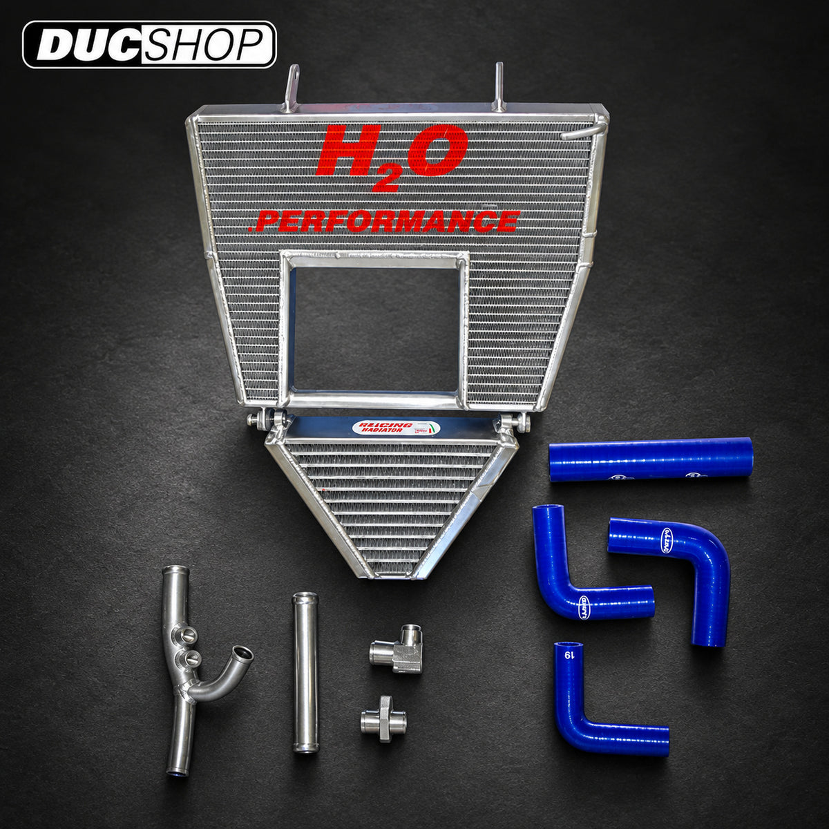 Galletto Radiatori (H2O Performance) Oversized Radiator and Oil Cooler kit For Ducati 998R | Radiators & Oil Coolers | ducshop.com