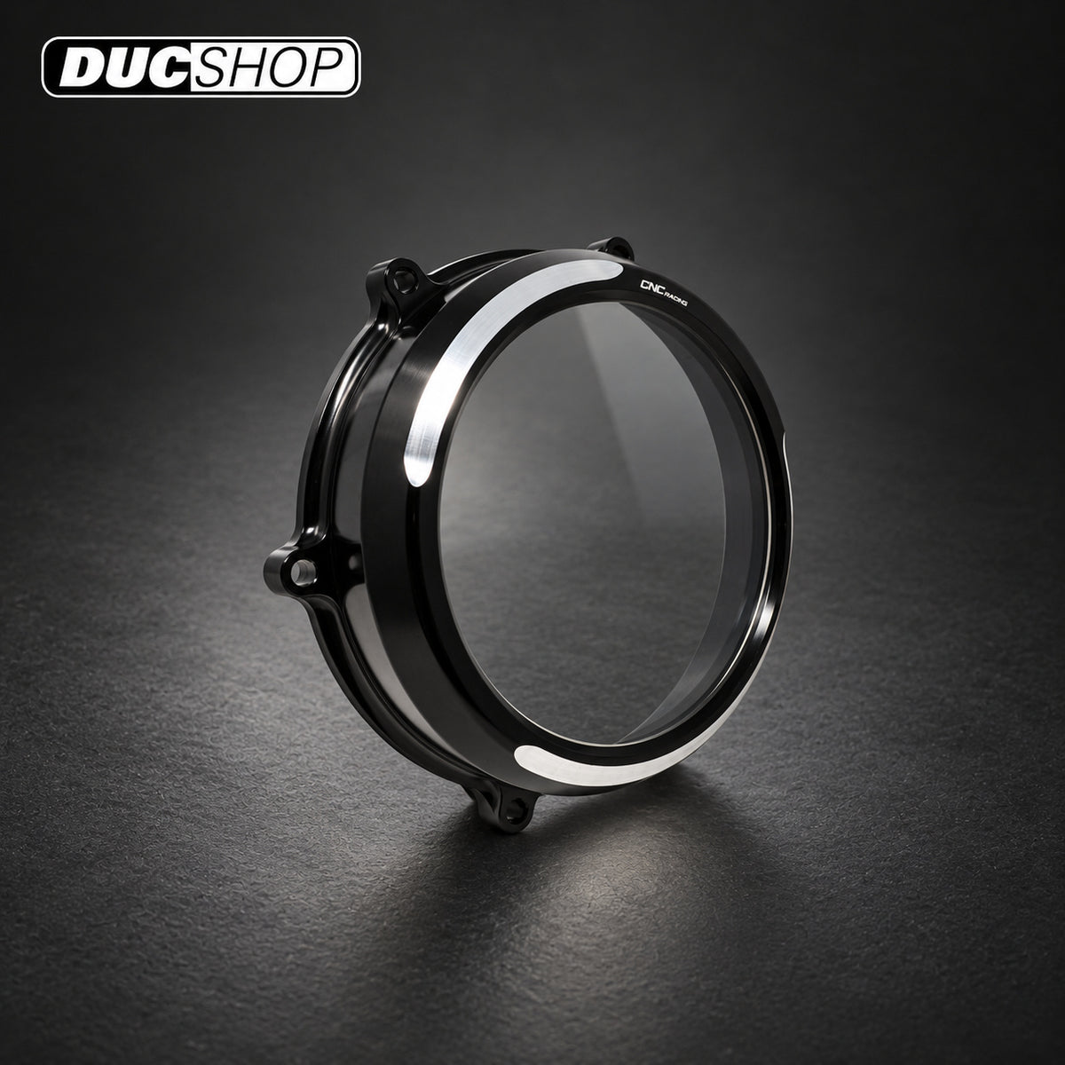 CNC Racing Bi-Color Clear Wet Clutch Cover for the Ducati Panigale 1299/1199/959 Superleggera (and 899 too with modification) | Wet Clutch Covers | ducshop.com