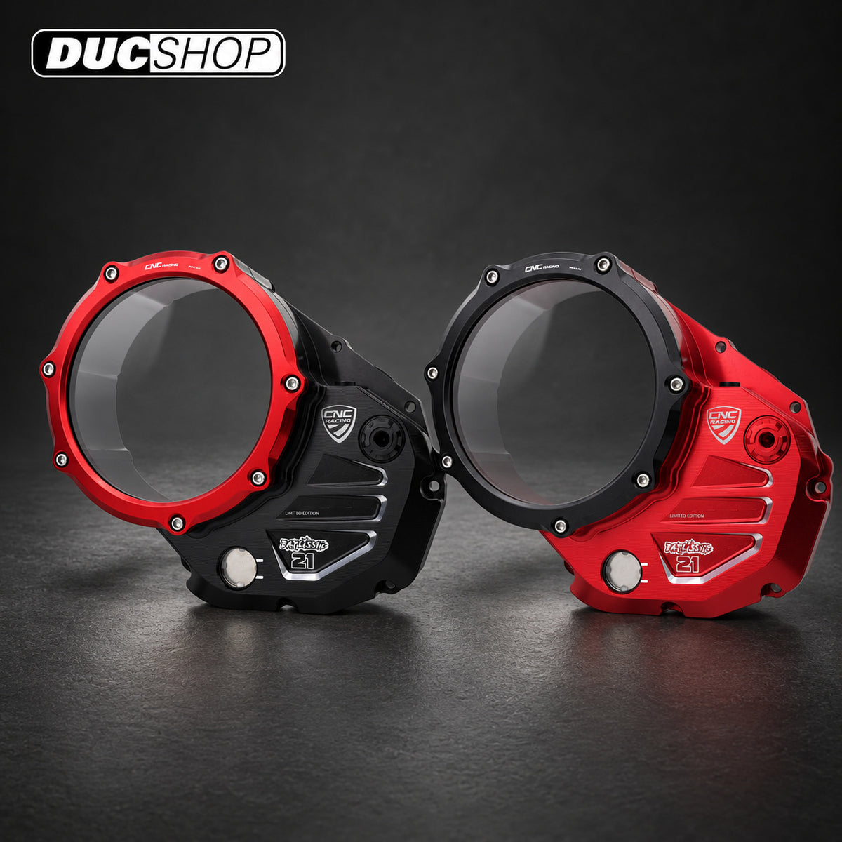 CNC Racing TROY BAYLISS LIMITED EDITION Clear Wet Clutch Cover for most Wet Clutch Ducati | Wet Clutch Covers | ducshop.com