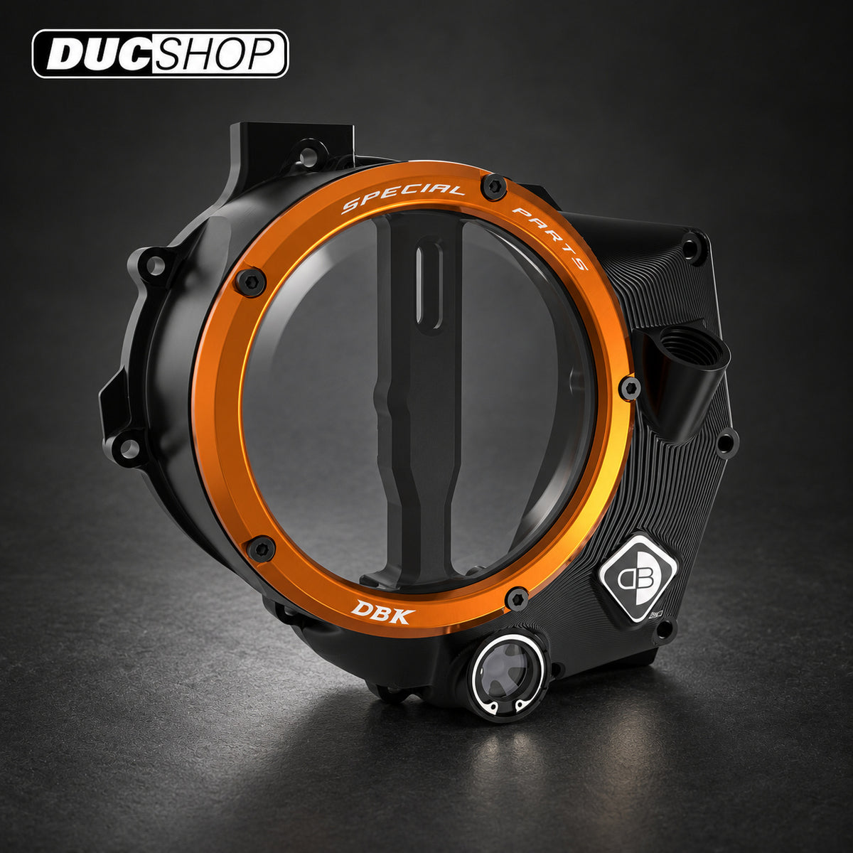 DBK Special Parts (Ducabike) EVO-3D Clear Wet Clutch Cover for the KTM 990 Duke (2024+) | Wet Clutch Covers | ducshop.com