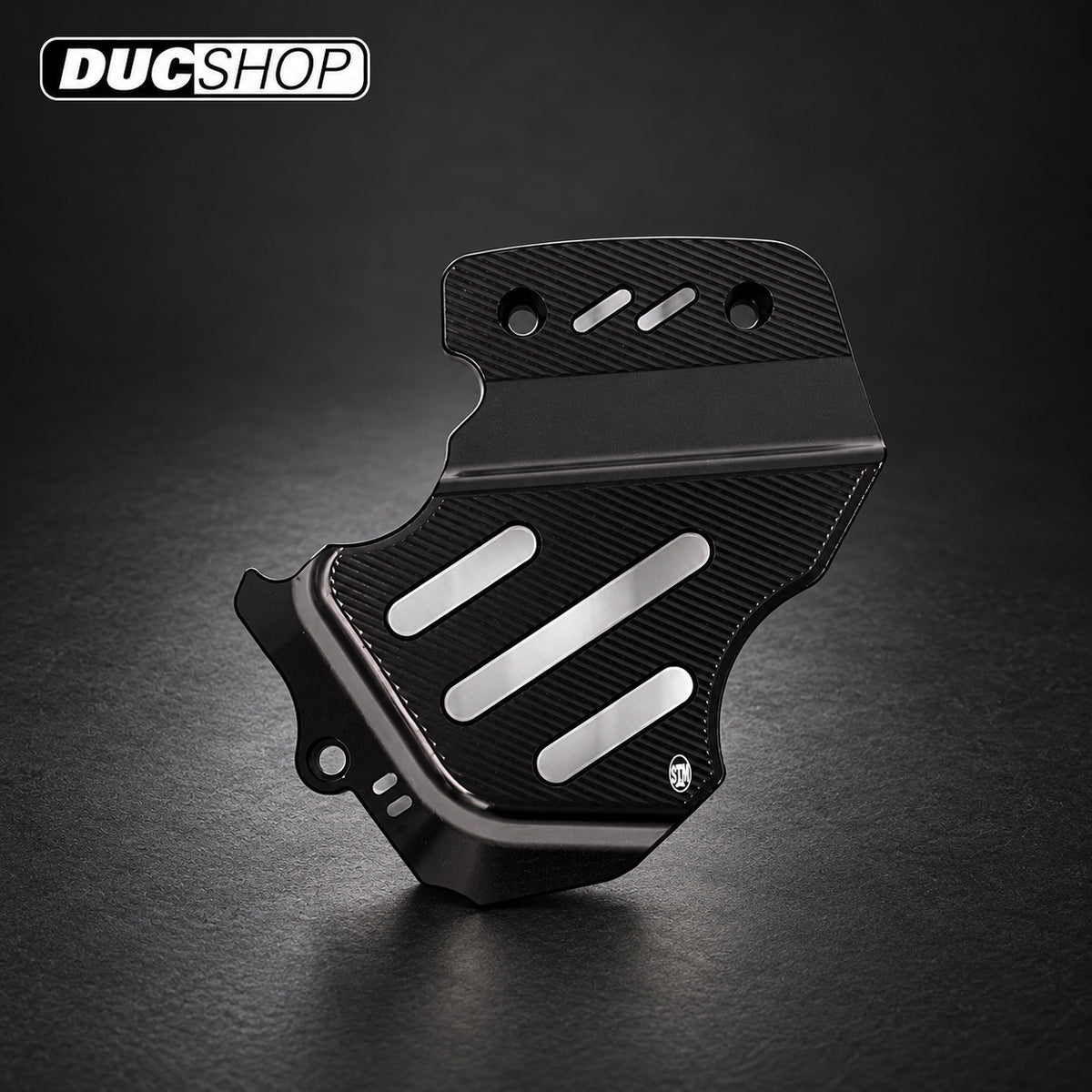 STM Front Sprocket Cover for late models Ducati V-Twin — representative product design; finishes may vary | ducshop.com