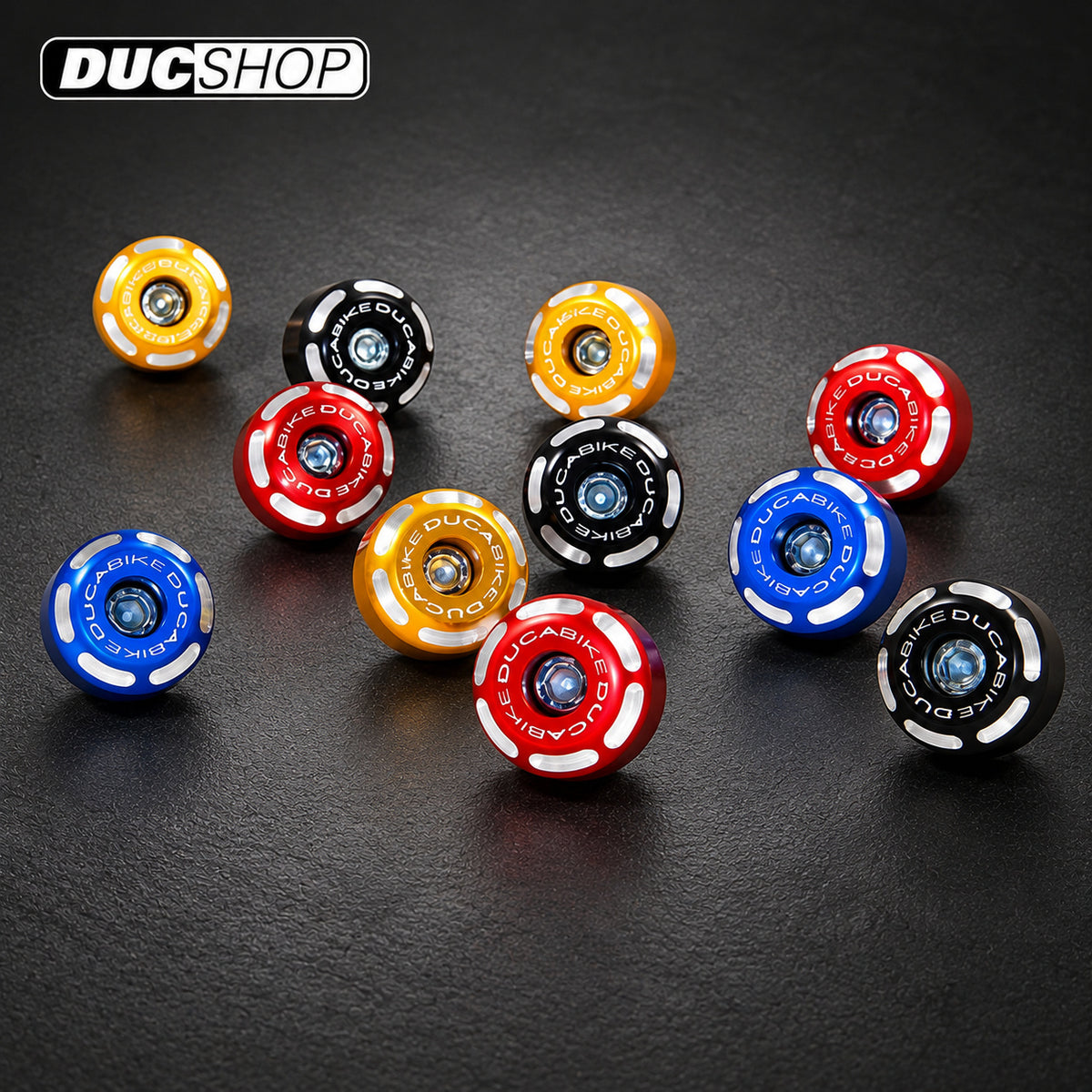 DBK Special Parts (Ducabike) Contrast Cut Weighted Bar Ends - Short - Closeout | Bar End Protection | ducshop.com