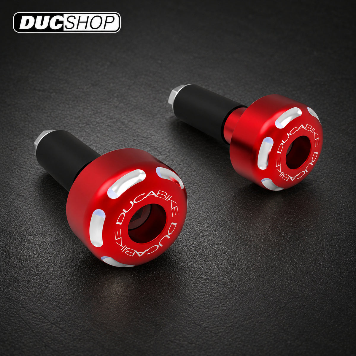 DBK Special Parts (Ducabike) Contrast Cut Weighted Universal Bar Ends - Short | Bar End Protection | ducshop.com