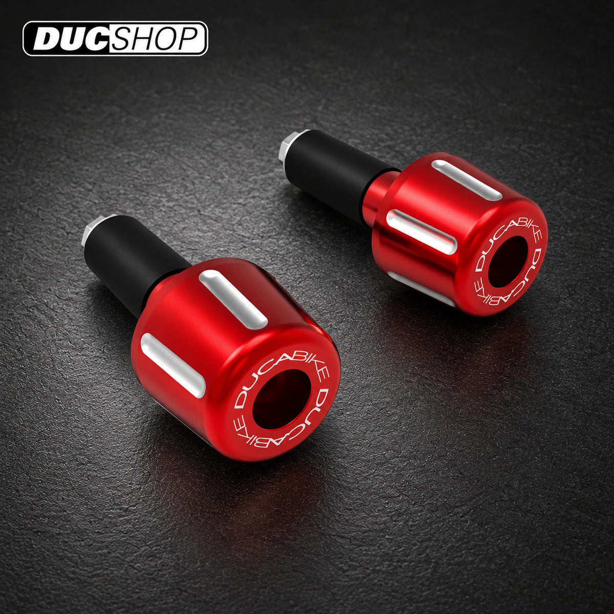 DBK Special Parts (Ducabike) Contrast Cut Weighted Universal Bar Ends - Long | Bar End Protection | ducshop.com