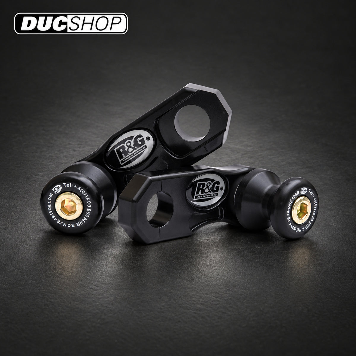 R&G Racing Cotton Reel swingarm spools for Triumph Daytona 675 Street Triple '07-'13 & Street Triple '13-'15 OFFSET | Swingarm Spools | ducshop.com