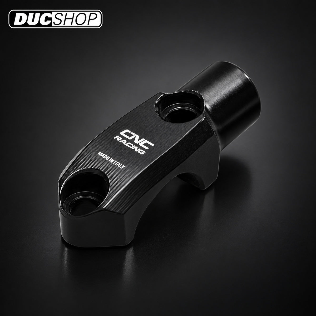 CNC Racing Brembo OE Master Cylinder Clamp Mirror Mount for Ducati Streetfighter V4 / V2 and Monster 937 - M8, LH Thread / Black - DucShop