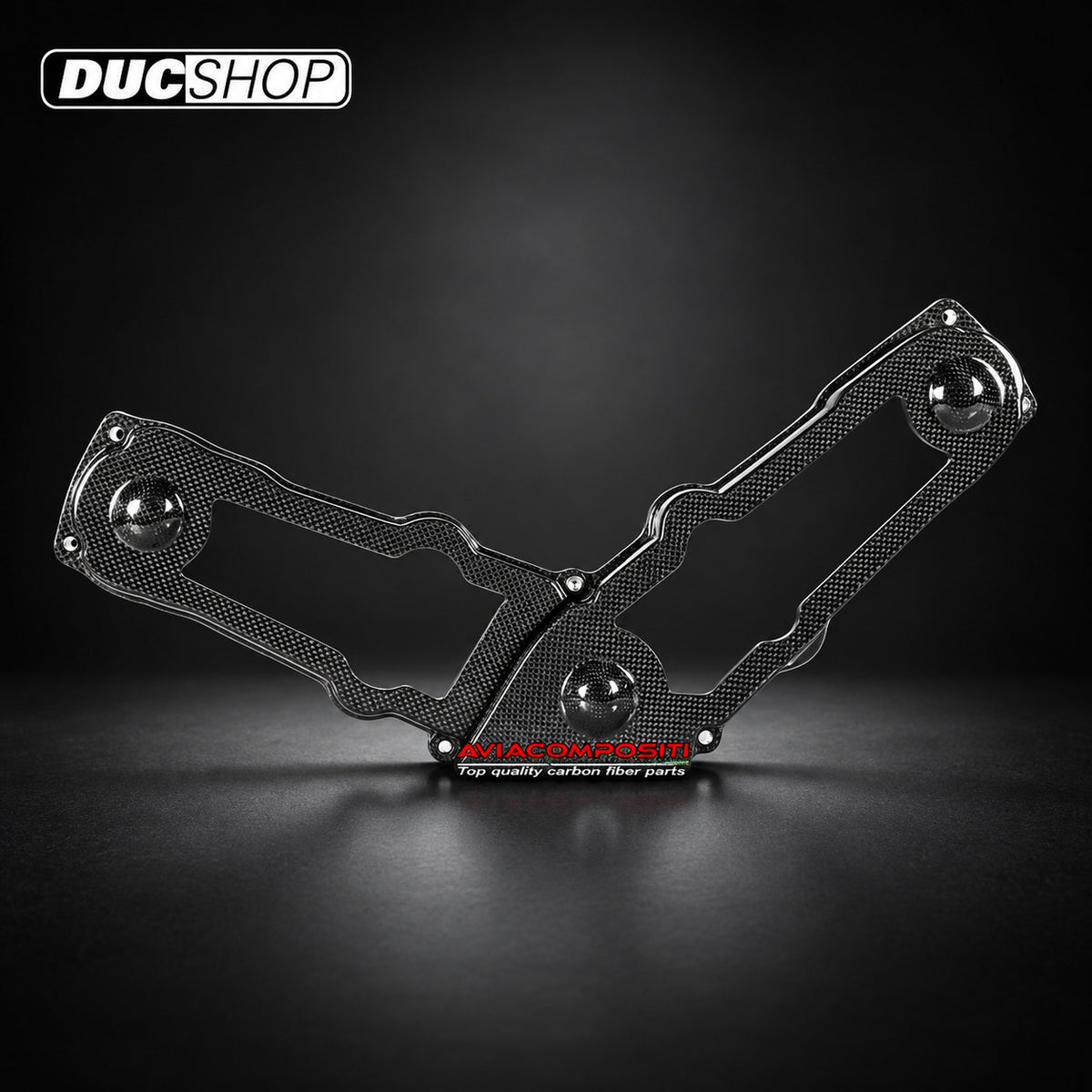 AviaCompositi Carbon Fiber And Clear Window Belt Covers for Ducati Monster / Supersport 900, ST2 and MH900e - Type 1 for Ducati motorcycles - DucShop