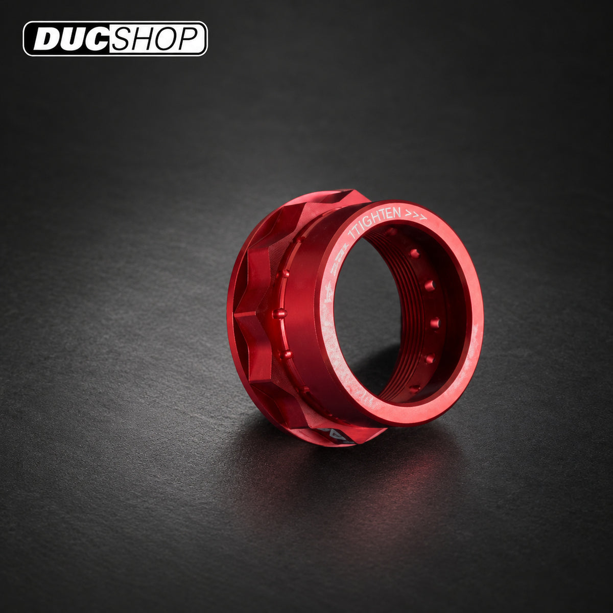AEM Factory Small Sprocket Axle Nut with Slider — Ducati — representative product view; check selected option and contents | Axles & Axle Nuts | ducshop.com
