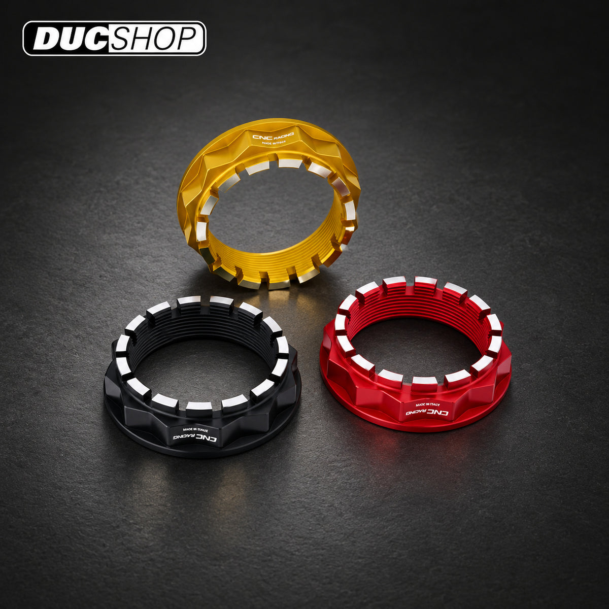 CNC Racing Bi-Color Large Rear Axle Nut DA501 — representative product view; check selected option and contents | Axles & Axle Nuts | ducshop.com