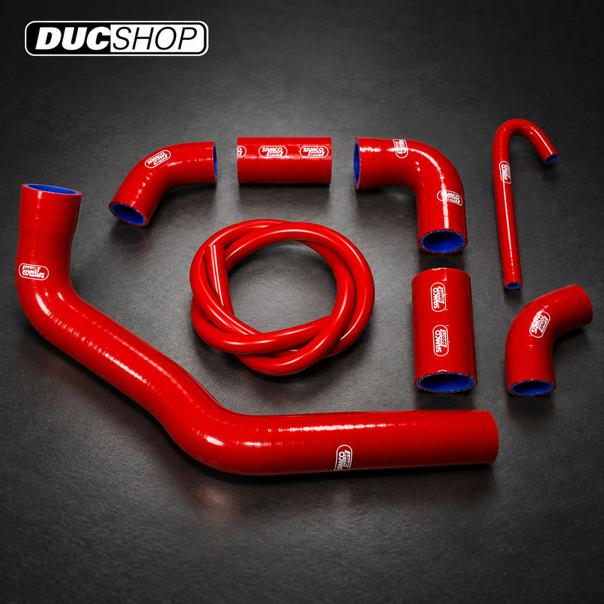 SamcoSport 8 Piece Silicone Coolant Hose Set For Ducati Panigale V4 (18-24) | Hose Kits | ducshop.com