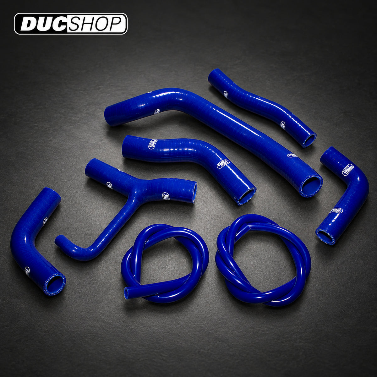 SamcoSport 8 Piece Silicone Coolant Hose Set For Ducati Hypermotard 950 / SP | Hose Kits | ducshop.com