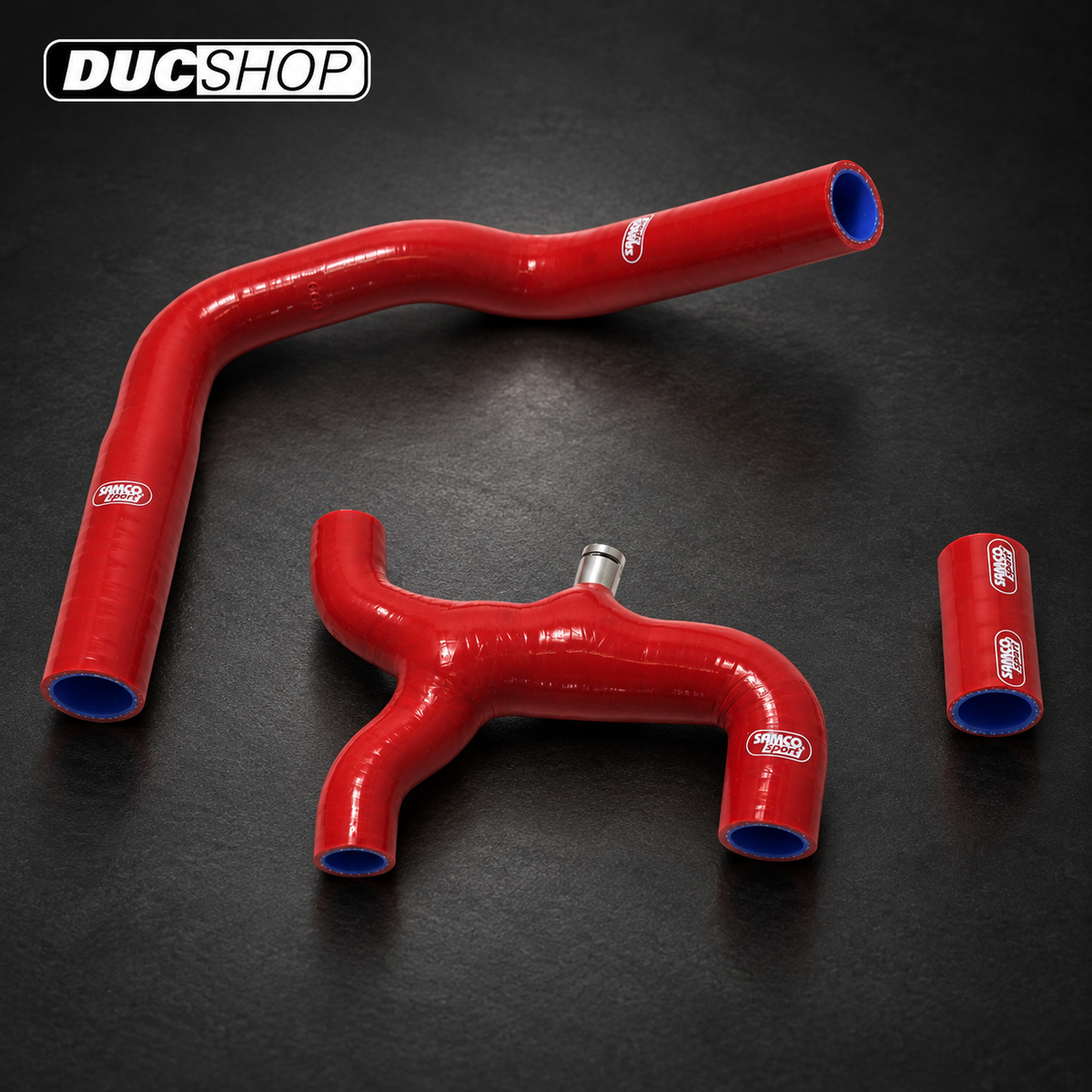 SamcoSport 3 Piece Thermostat Bypass Silicone Coolant Hose Set For Ducati Panigale V4 (18-24) | Hose Kits | ducshop.com
