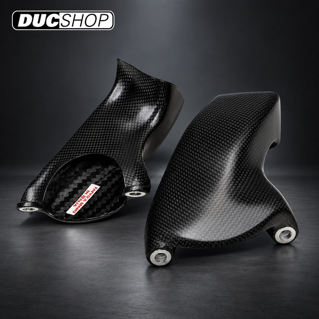 CARBONVANI - Brake Rotor Intake Ducts for 100mm Radial Mount Brakes - Twill w/ Gloss Finish - DucShop