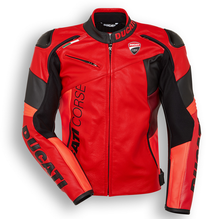 DUCATI CORSE C6 PERFORATED LEATHER JACKET – RED/BLACK SKU: 9810744 DUCATI CORSE C6 PERFORATED LEATHER JACKET – RED/BLACK SKU: 9810744