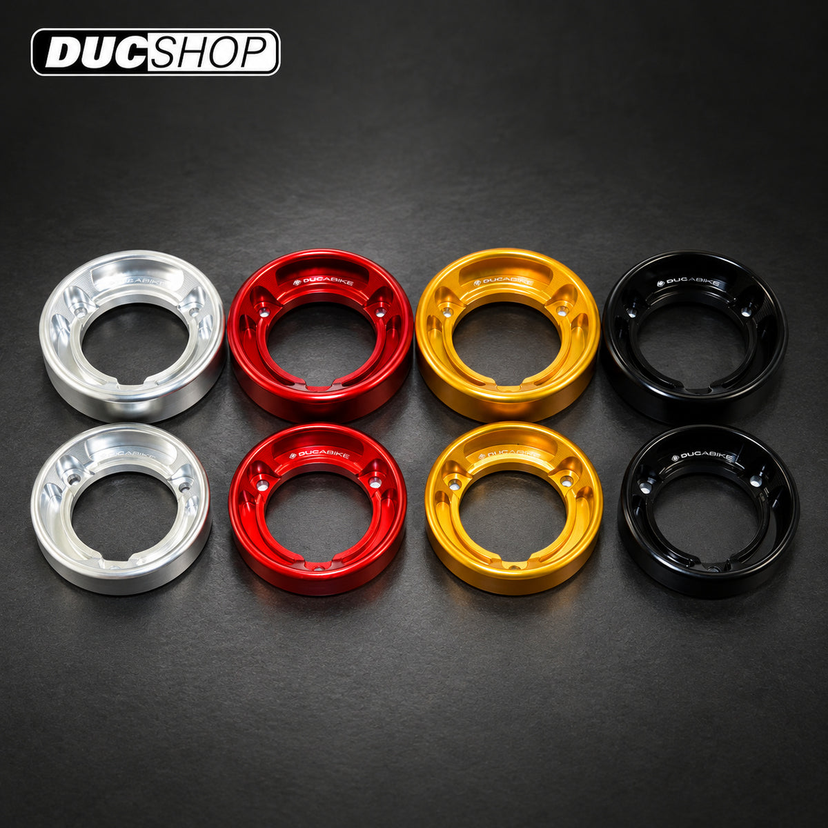 DBK Billet Exhaust End Caps — Ducati Monster 1200 — representative product view; see selected configuration and listing contents | Exhaust Accessories | ducshop.com