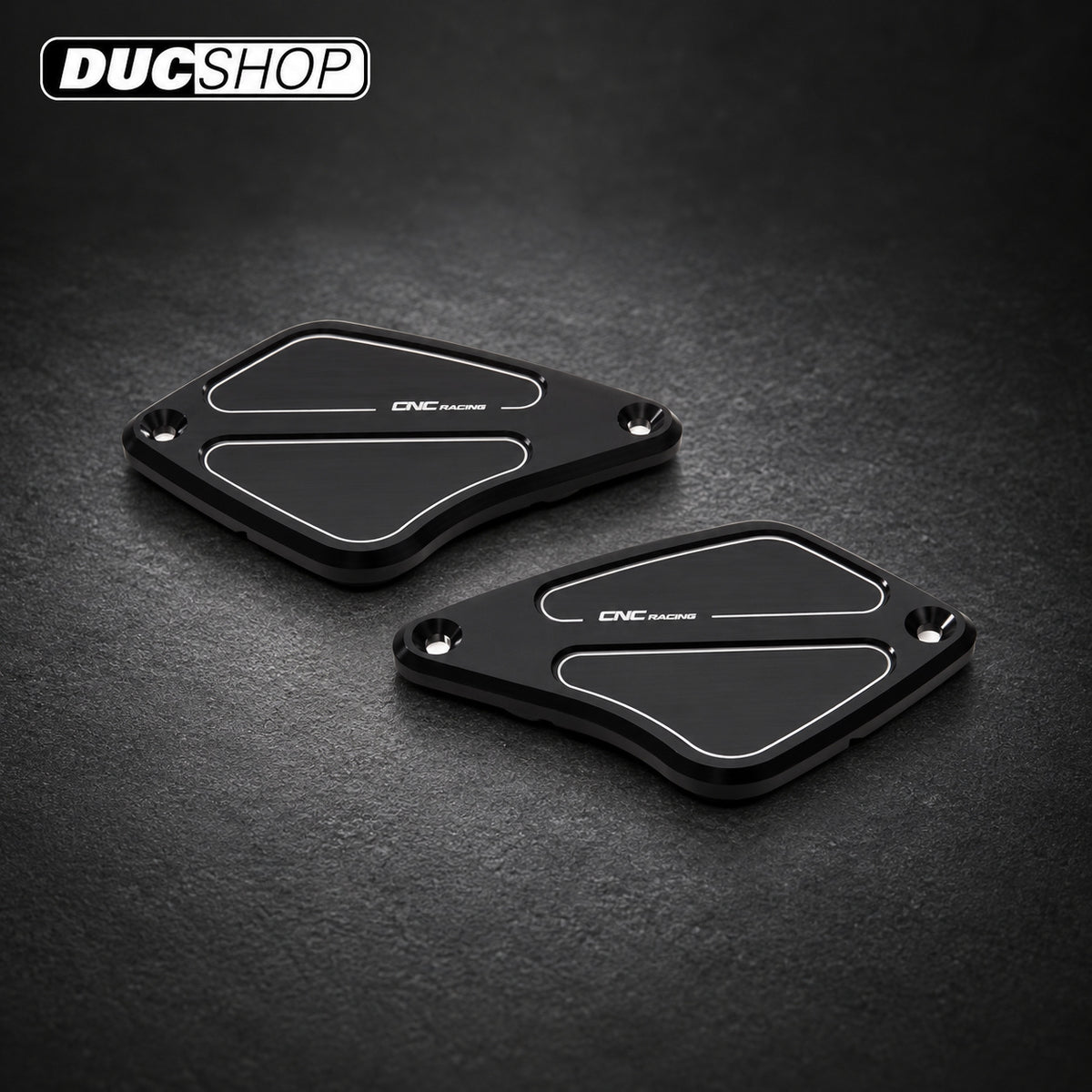 CNC Racing Front Brake & Clutch Reservoir Caps for Ducati Diavel and XDiavel - Black - DucShop