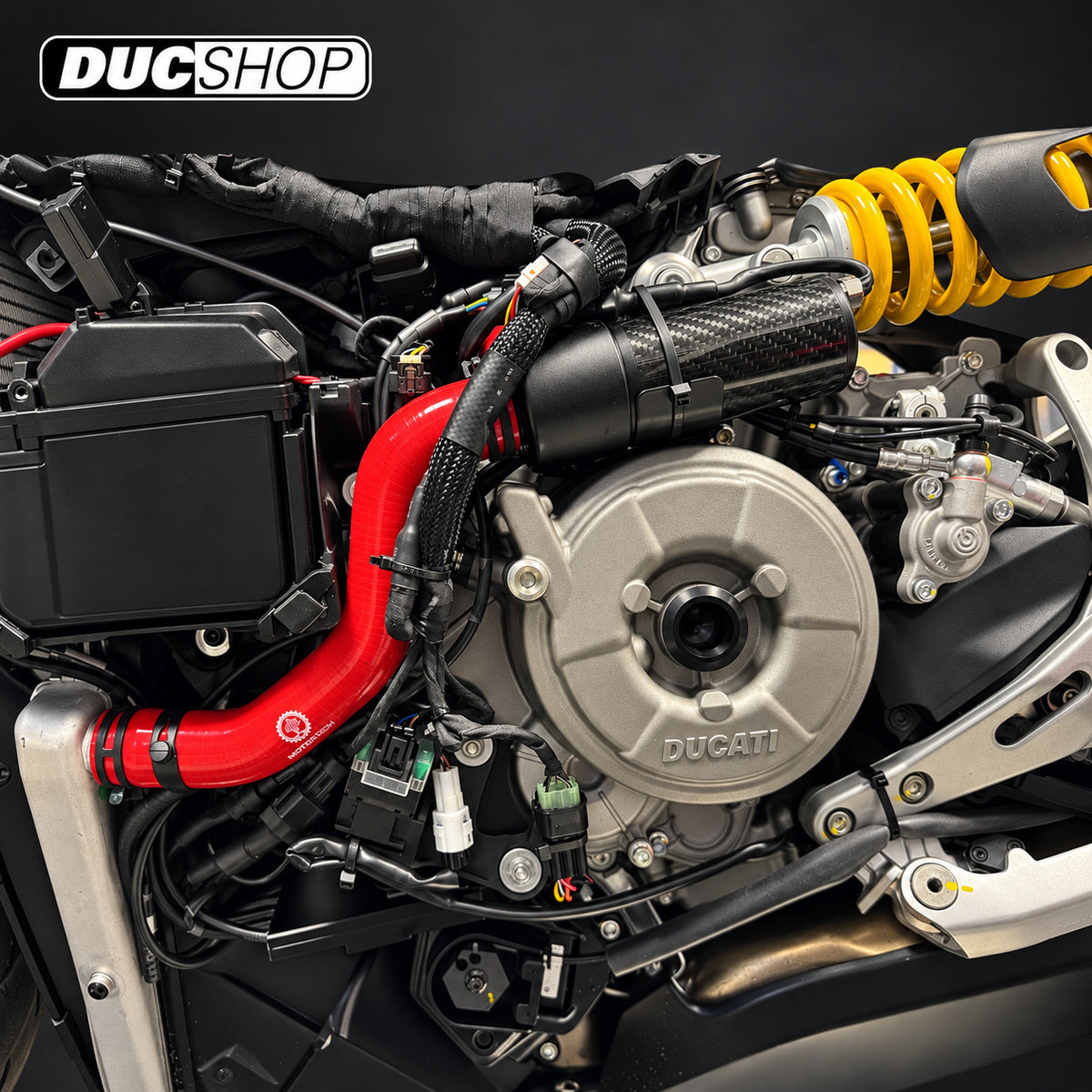 MonzaTech IEC Electronic Engine Temperature Cooling Kit for Ducati Streetfighter V2 (22-24) | Auxiliary Cooling Kits | DucShop