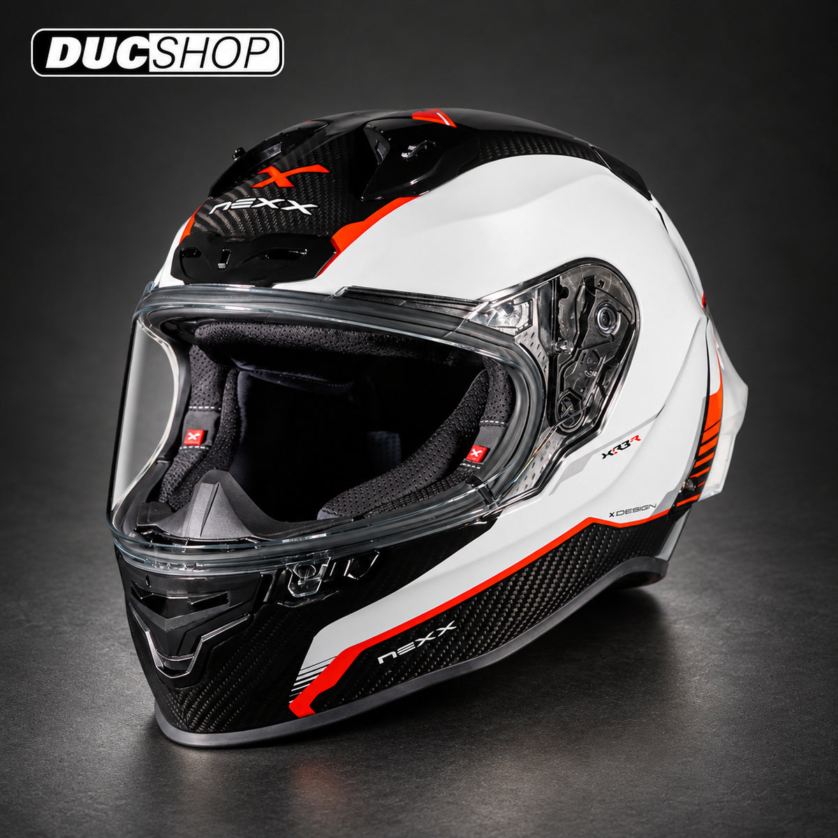 NEXX X.R3R Carbon (White/Red) Helmet - closeout | Street Helmets | DucShop