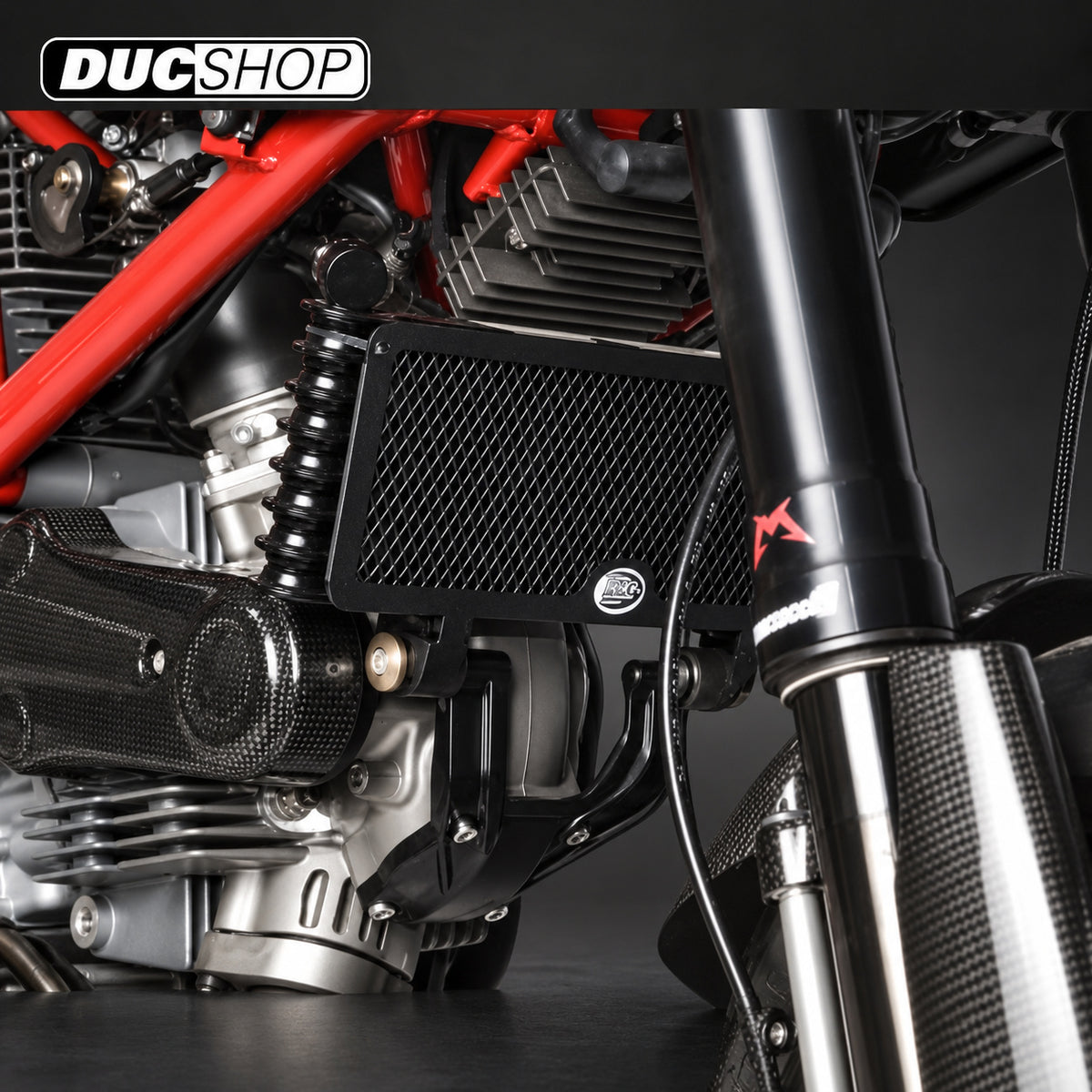 R&G Racing Oil Cooler Guard (not std 1100) for Ducati Hypermotard 1100 Evo / Evo SP '10-'13 | Radiator & Oil Cooler Guards | ducshop.com