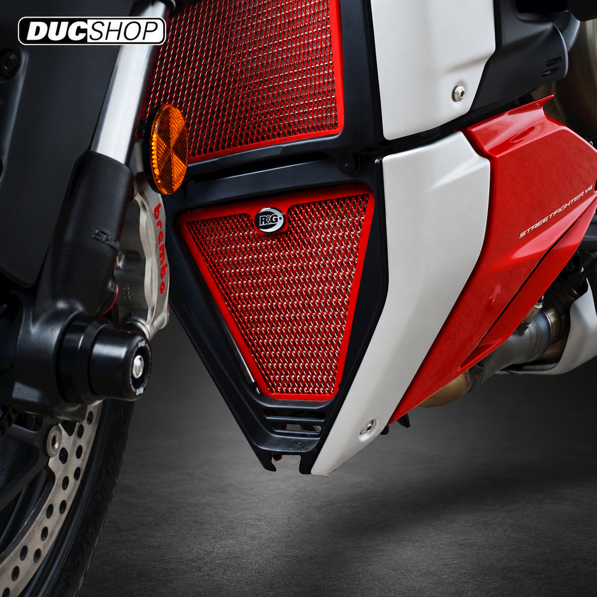 R&G Racing Oil Cooler Guard for Ducati Streetfighter V4 (S) '20-'24, Panigale V4R '19-'24, Panigale V4 (S) '18-'24 | Radiator & Oil Cooler Guards | ducshop.com