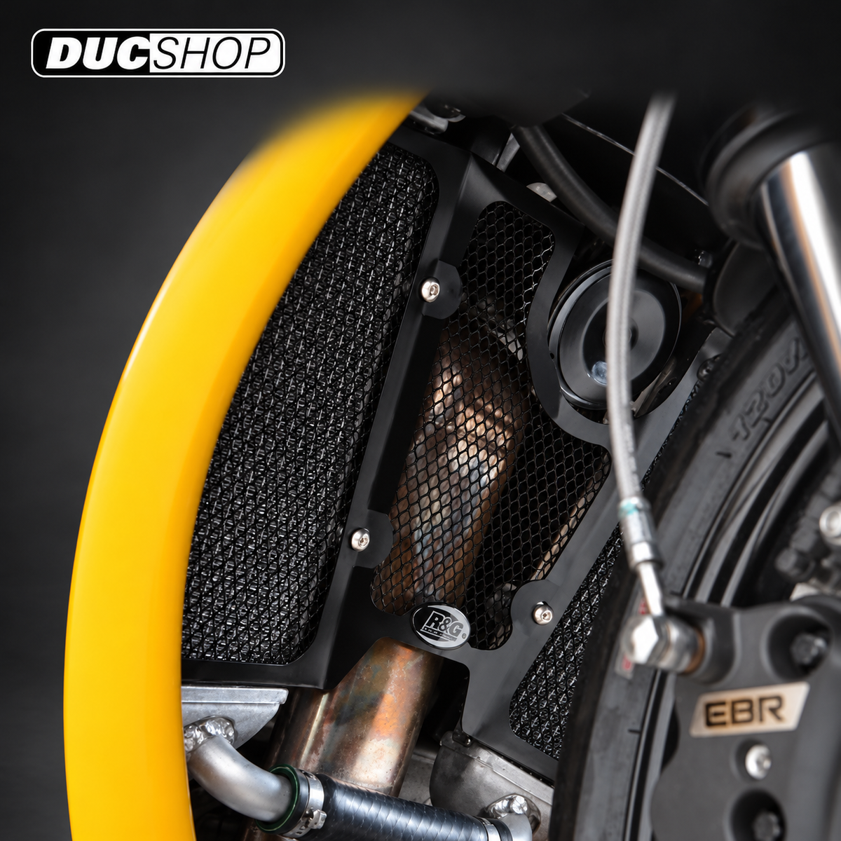 R&G Racing Radiator & Downpipe Guard for the Erik Buell Racing (EBR) / Buell 1190 RX / SX / RS | Radiator & Oil Cooler Guards | ducshop.com