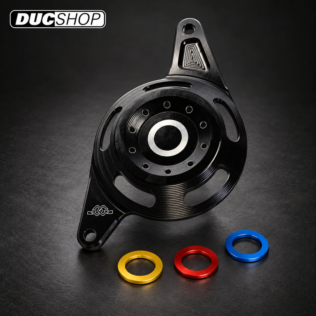 Gilles Sprocket Cover for the Ducati Monster 1200 / S (14-16) and R (16-19) — representative product design; finishes may vary | ducshop.com