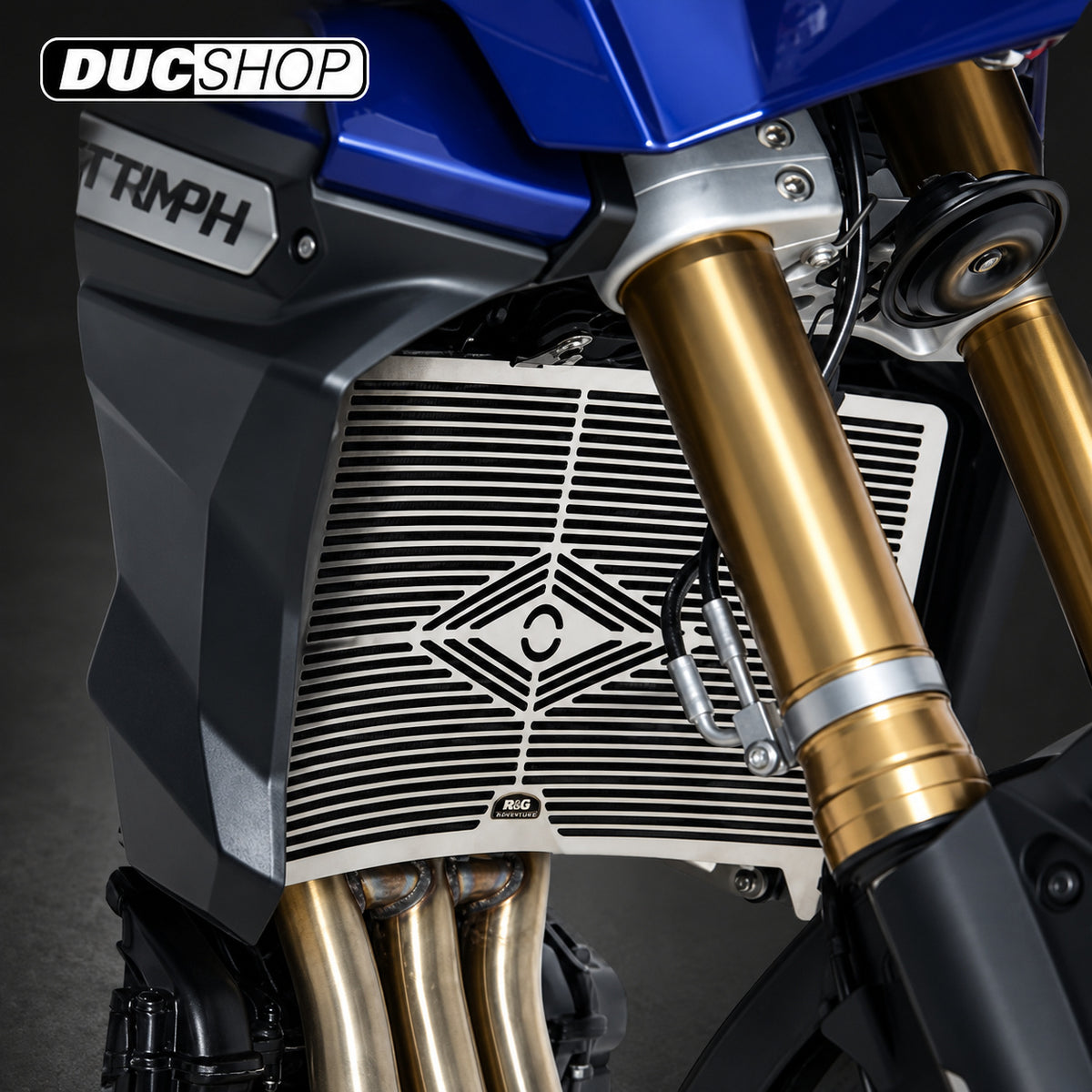 R&G Racing Stainless Steel Radiator Guard for Triumph 1200 Explorer '12-'17 | Radiator & Oil Cooler Guards | ducshop.com