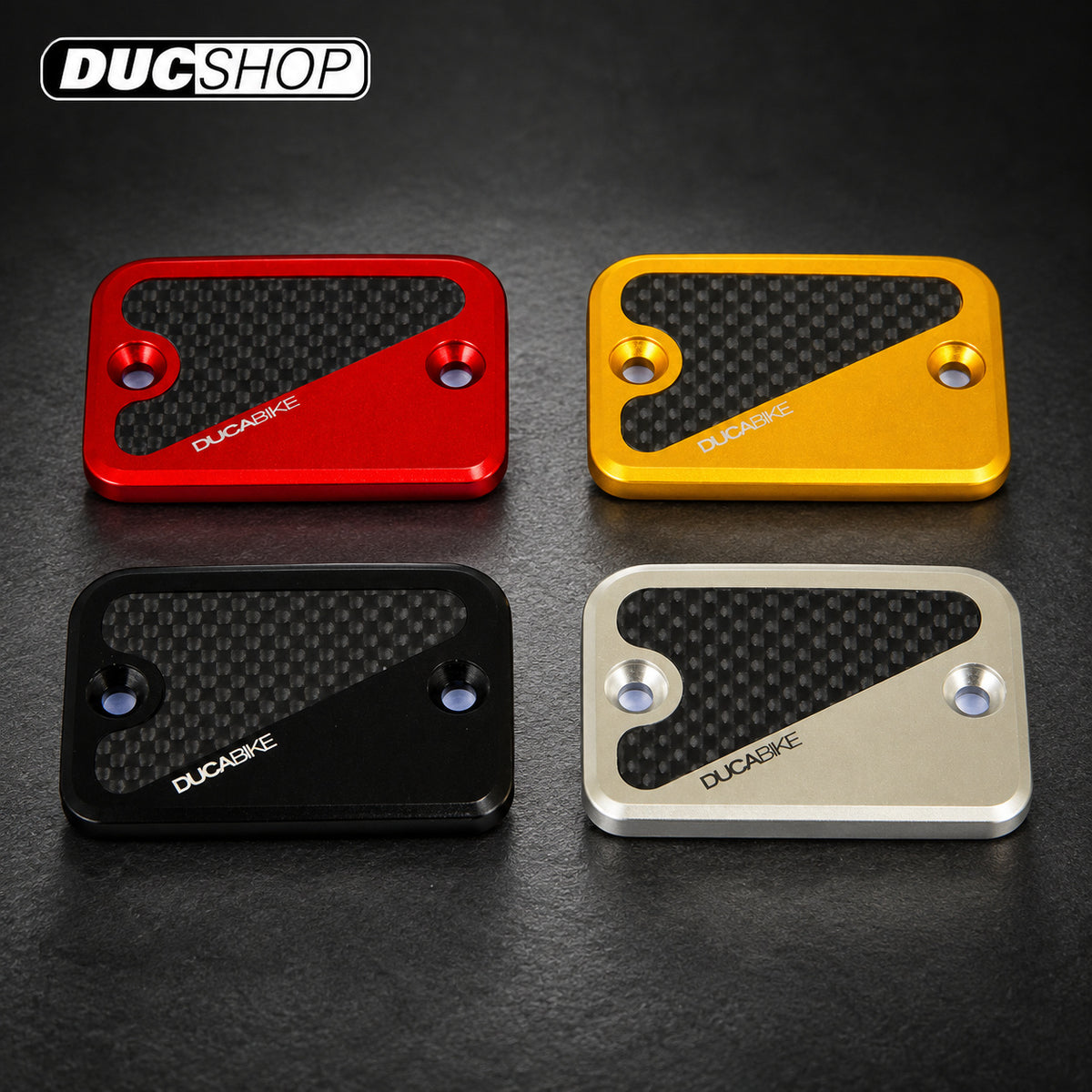 DBK Special Parts (Ducabike) Billet Front Brake Reservoir Cap for the Ducati Hypermotard 821/939, Multistrada 950, Monster 821, and Scrambler - Black - DucShop