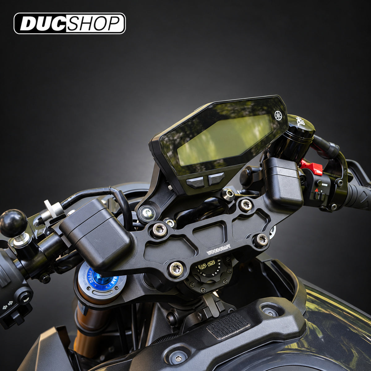 WOODCRAFT Yamaha FZ-09 (MT09) (14-17) / XSR900 (16-21) Clipon Riser Adapter Plate Kit W/ Bars | DucShop