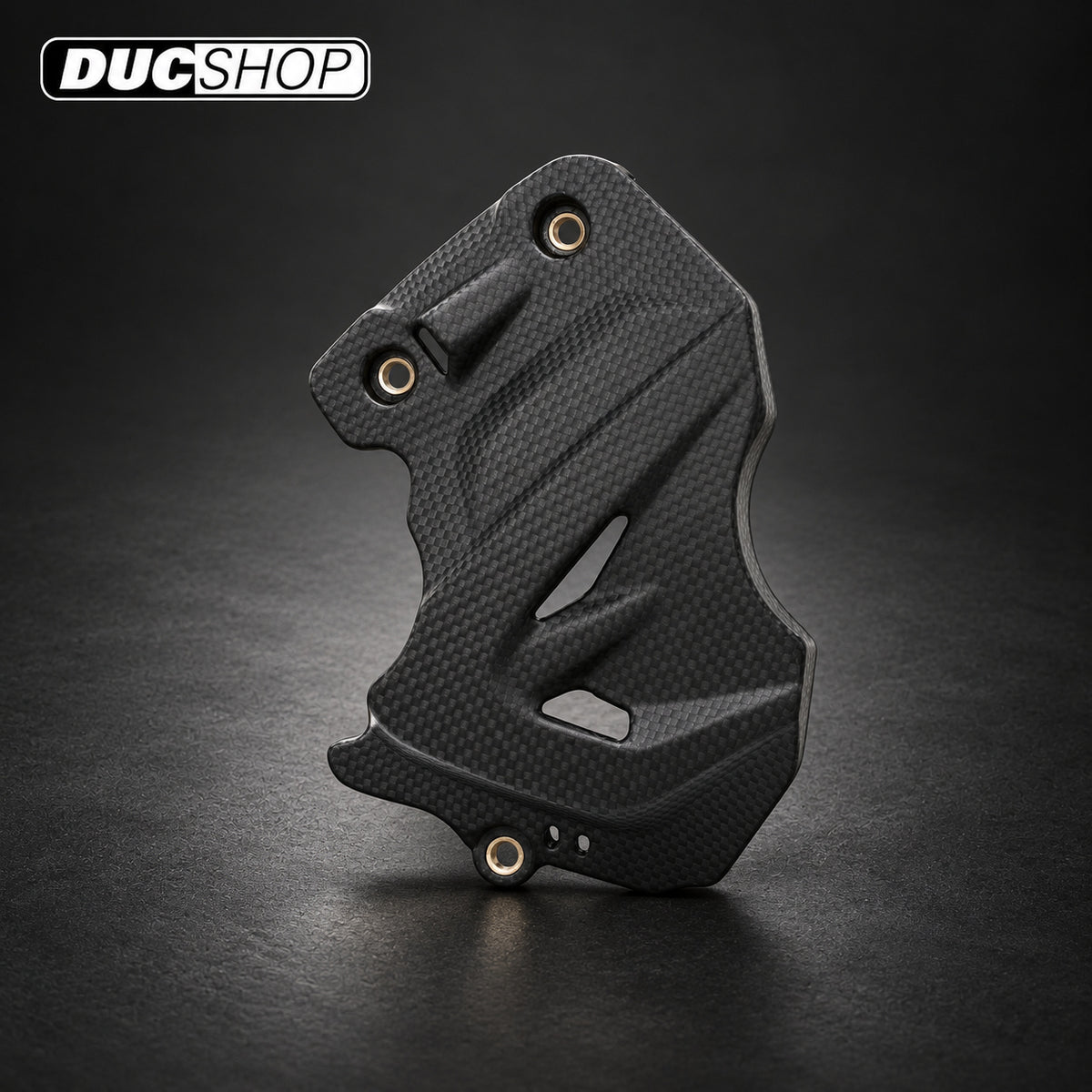 CNC Racing Carbon Fiber Front Sprocket Cover for the Ducati DesertX — representative product design; finishes may vary | ducshop.com
