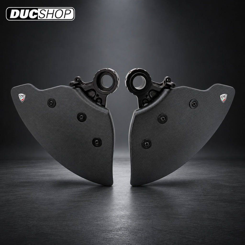 CNC Racing Carbon Fiber GP EVO Front Rotor Cooling Ducts For Ducati Panigale V4 S/R & Streetfighter V4 S (2025+) - and all other special editions - Gloss / Black - DucShop