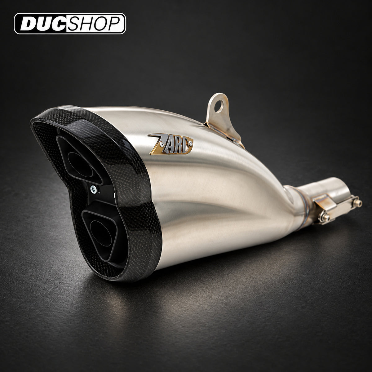 Zard Black / Carbon Racing Slip-On — Ducati Diavel — representative product view; see selected configuration and listing contents | Exhausts | ducshop.com