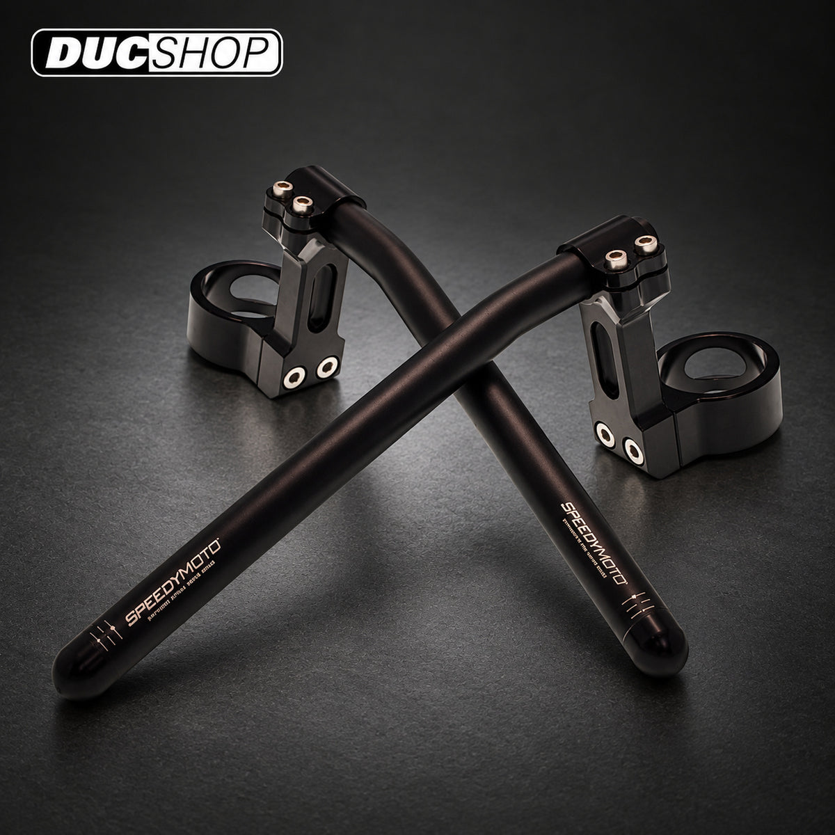 SpeedyMoto TALL BOY Clip-ons with Riser | DucShop