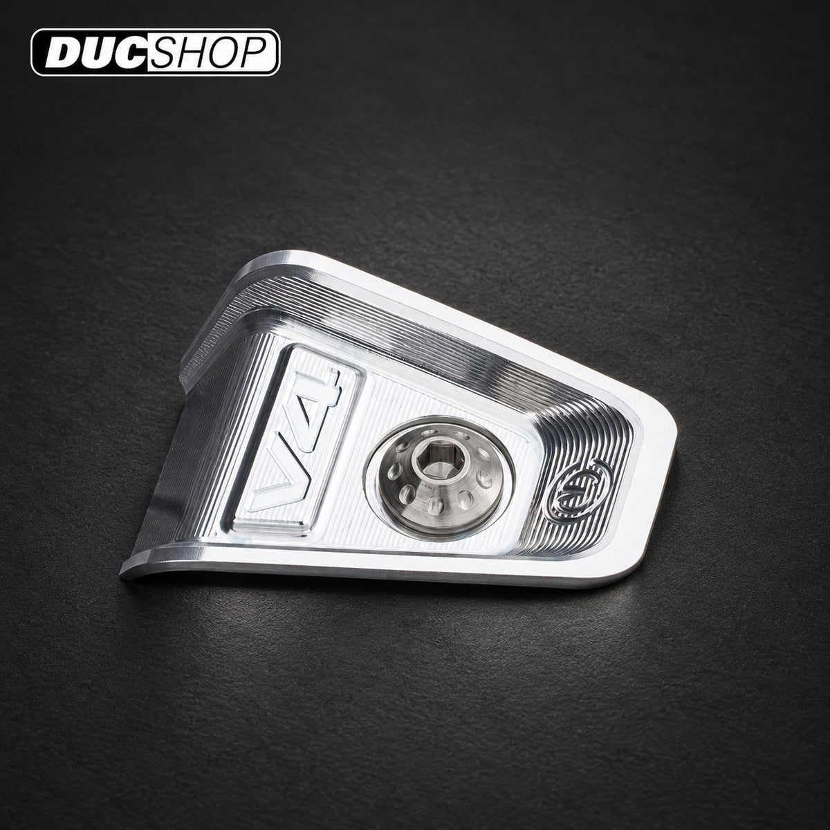 Motocorse Billet Seat Insert w/ Titanium Screw for the Ducati Panigale V4 (2025+) — representative product view; see selected option and kit contents | Motorcycle Specific Fasteners | ducshop.com