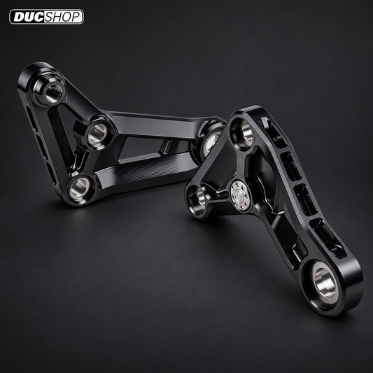 Motocorse Billet Aluminium Rear Suspension Link Plates Kit for the Ducati 1299/1199/959/899 and V2 | Black | SKU 102106035B | DucShop
