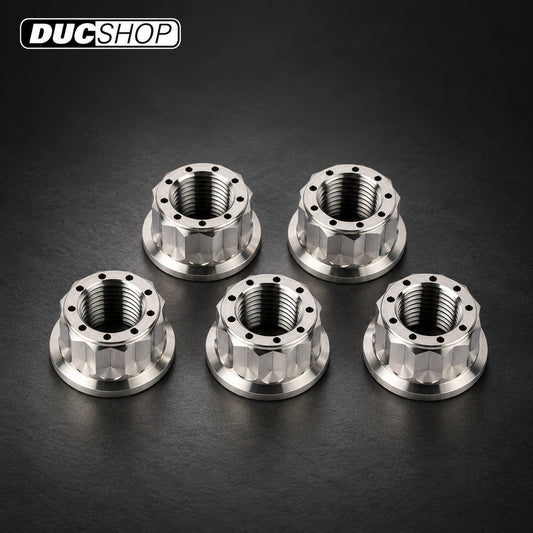 Motocorse Titanium Ducati Flange & Sprocket Nuts — 5 Piece, M10x1.0 — titanium nut set | Sprocket Nuts | ducshop.com