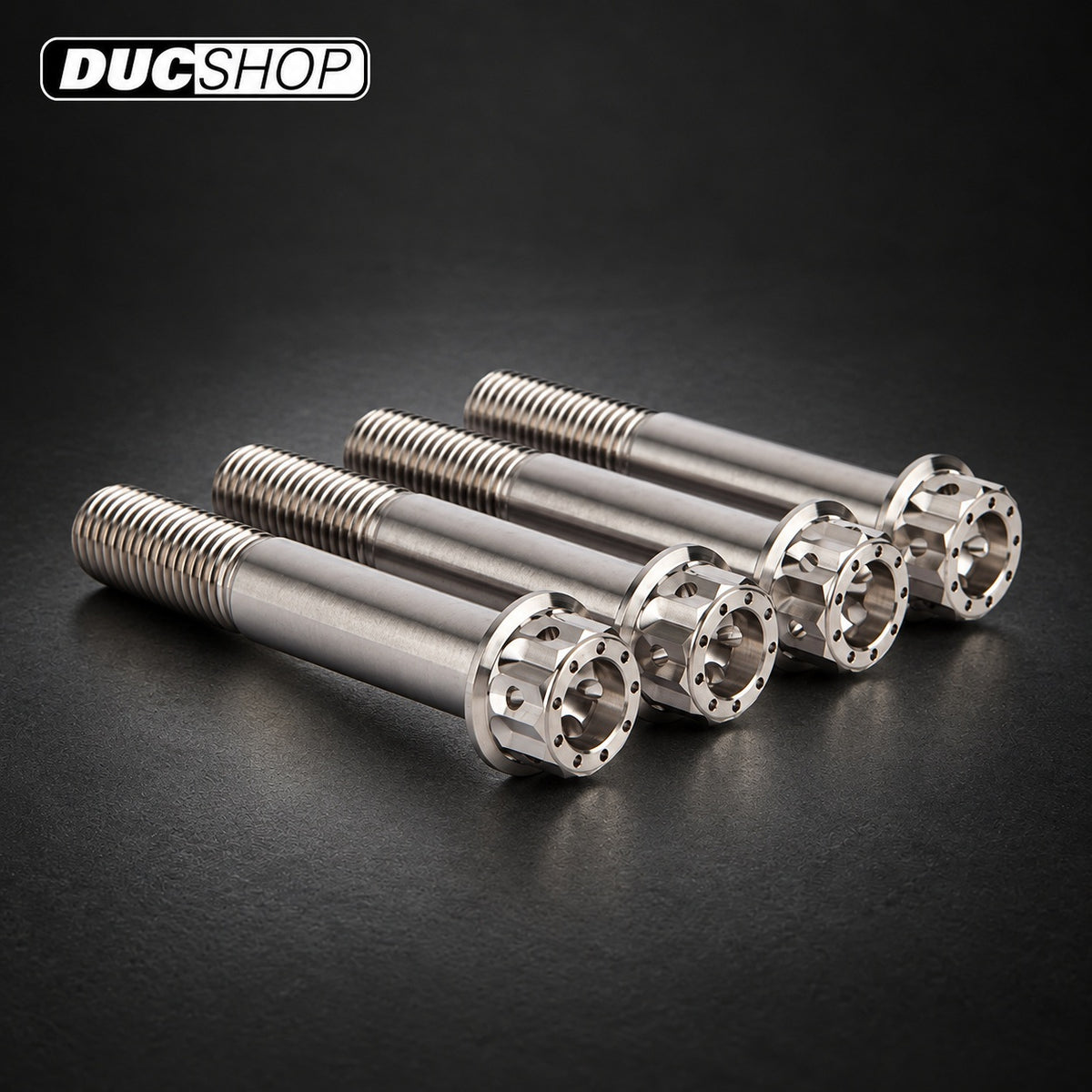 Motocorse set of 4 Titanium Front Caliper Bolts (M10x60) for Radial Calipers | Titanium Braking Hardware | DucShop