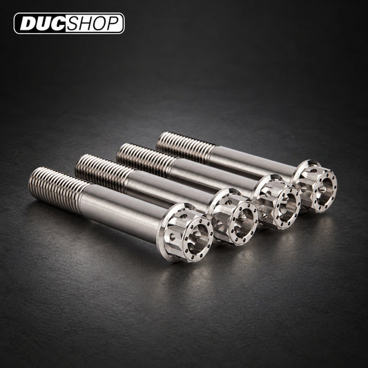 Motocorse set of 4 Titanium Front Caliper Bolts (M10x80) for Motorcorse 108mm SBK Radial mounts | Titanium Braking Hardware | DucShop
