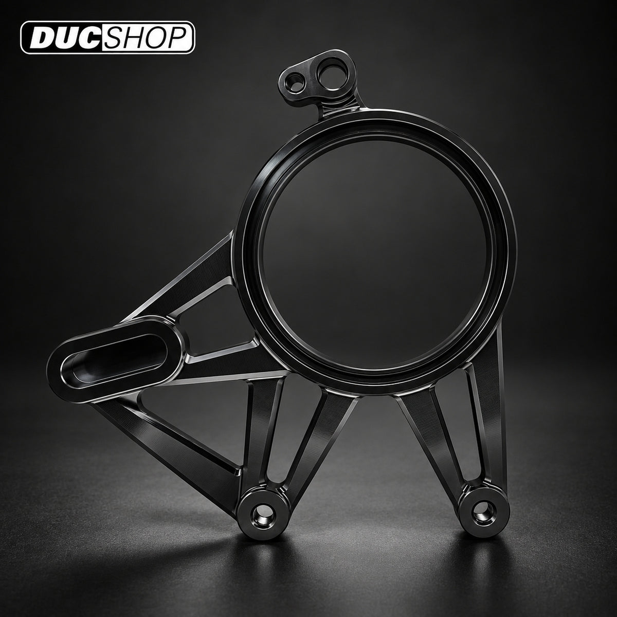 Motocorse Billet Aluminum Rear Brake Caliper Support Bracket for Ducati Multistrada V4 Pikes Peak / RS - Black - DucShop