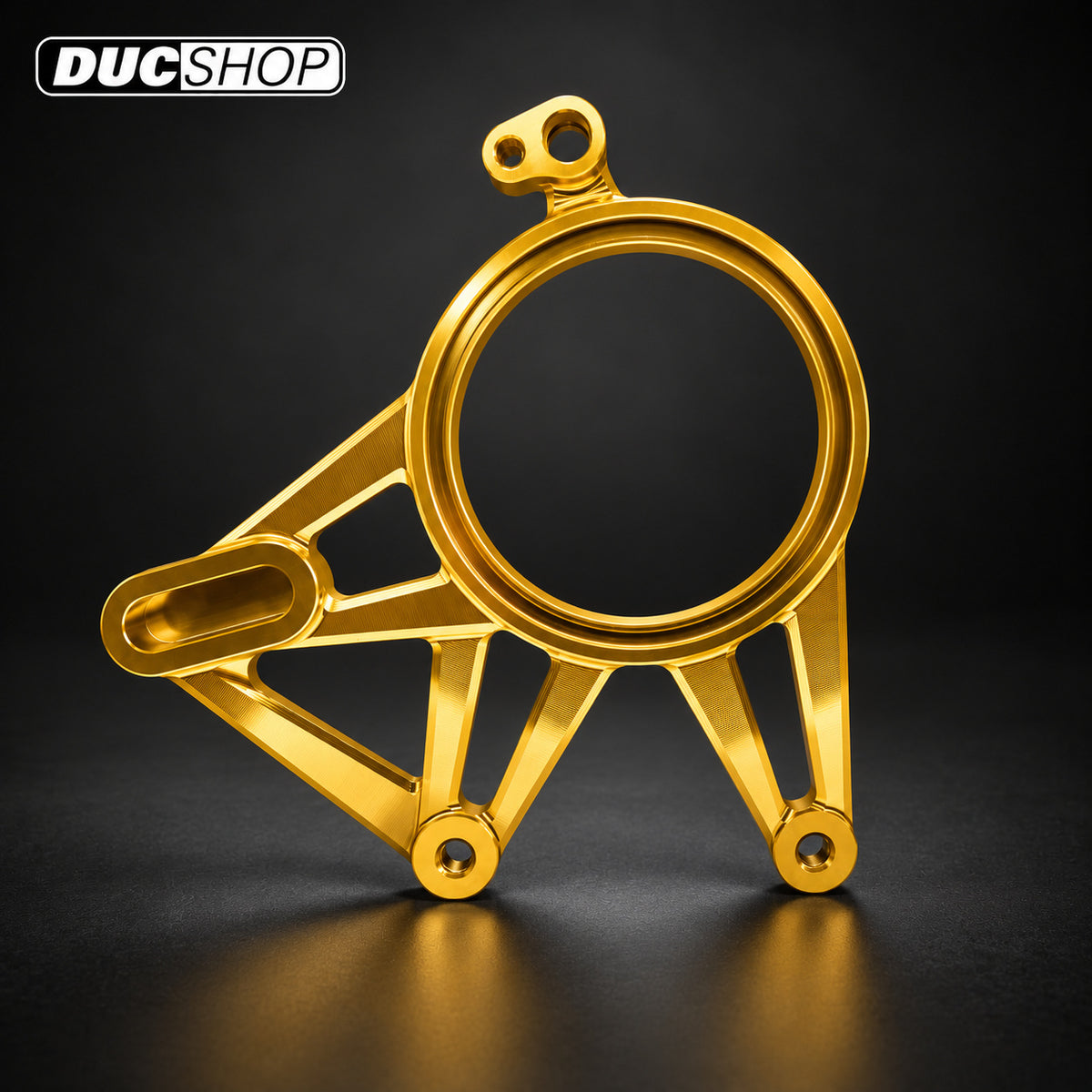 Motocorse Billet Aluminum Rear Brake Caliper Support Bracket for Ducati Multistrada V4 Pikes Peak / RS - Gold - DucShop