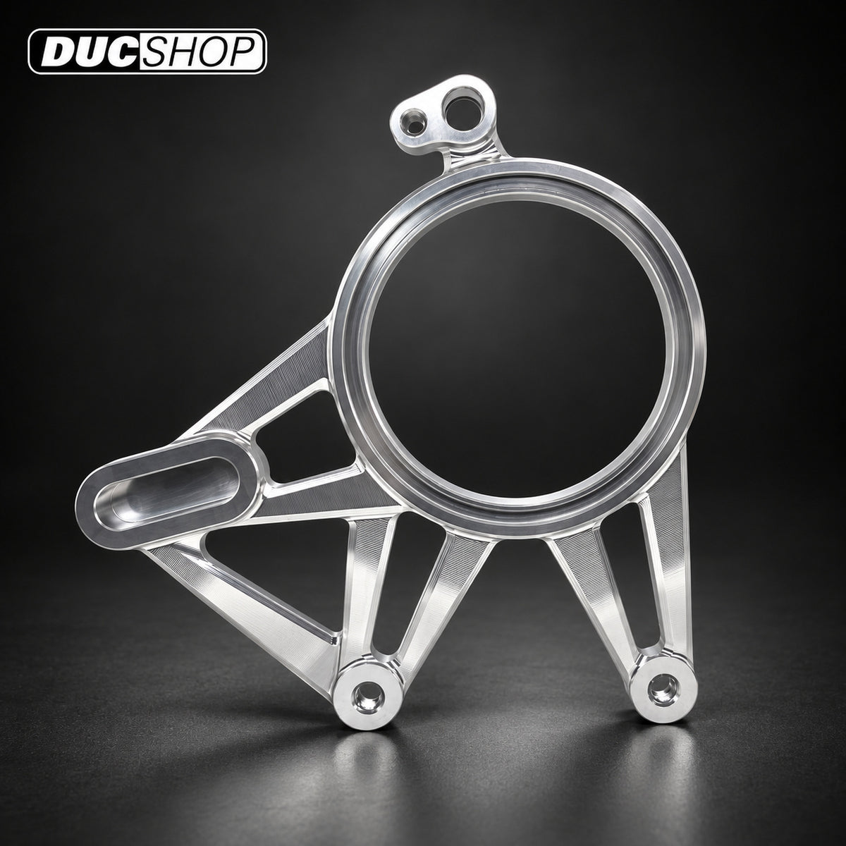 Motocorse Billet Aluminum Rear Brake Caliper Support Bracket for Ducati Multistrada V4 Pikes Peak / RS - Silver - DucShop